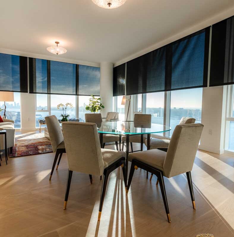 custom somfy motorized roller shades in nyc