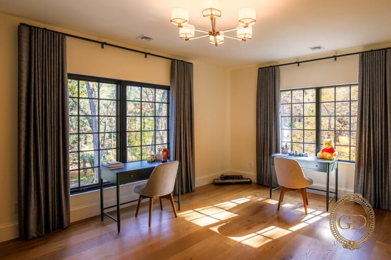 How do I coordinate curtains with unique architectural features